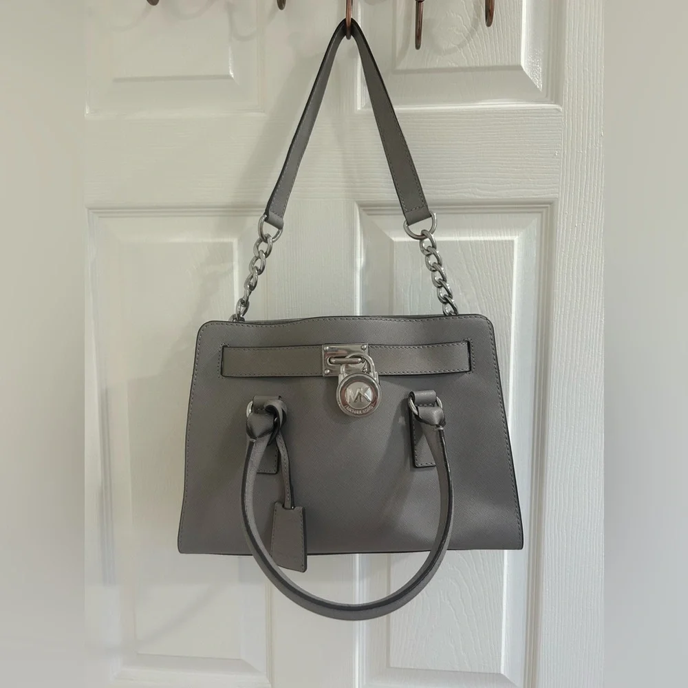 Michael Kors Gray Satchel with Silver Hardware